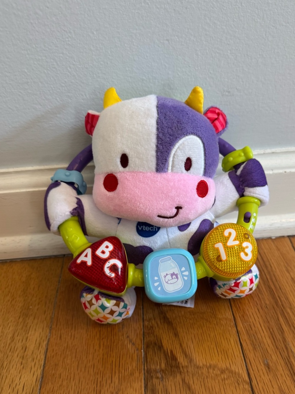 Plush Cow Learning Activity Toy - Purple, White, Pink